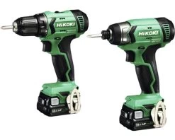 HIKOKI Accu Combiset KC12DAWAZ: Schroefboormachine DS12DA + Slagschroevendraaier WH12DA (incl. 2x Accu 12V/2,5Ah, Lader En Koffer)