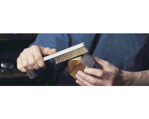 LESSMANN Handborstel Messing Draad 4-rijen 3 LESSMANN Handborstel Messing Draad 4-rijen - Afbeelding 2