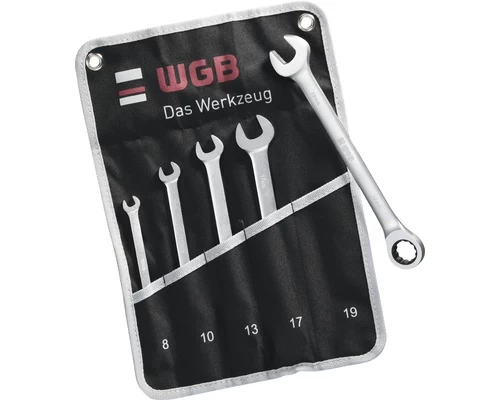 WGB Ring Ratelsteeksleutel Set In Roltas 5-delig 3 WGB Ring Ratelsteeksleutel Set In Roltas 5-delig